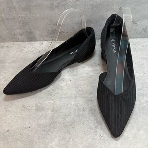 NEW VIVAIA Melia Pointed Toe D'Orsay Flats Women's Shoes US 8.5 EU 39.5 Black‎